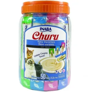 Inaba Churu Puree Tuna 50pk JUG 25oz cat treats, natural cat treats