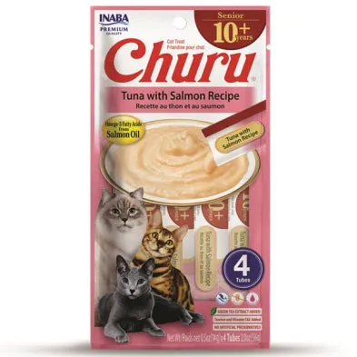 Inaba Churu Senior 10  Tuna with Salmon 56g 4 pack cat treats, natural cat treats