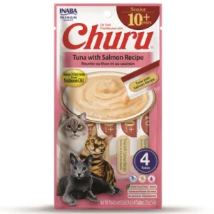 Inaba Churu Senior 10  Tuna with Salmon 56g 4 pack cat treats, natural cat treats
