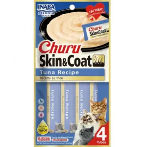 Inaba Churu Skin & Coat Tuna Recipe 56g 4 pack cat treats, natural cat treats