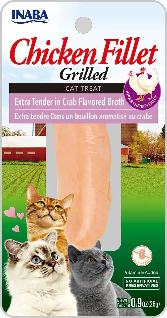 Inaba Grilled Chicken Extra Tender in Crab Broth 25g cat treats, natural cat treats