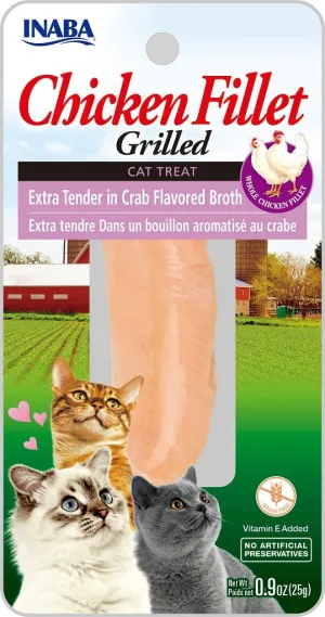 Inaba Grilled Chicken Extra Tender in Crab Broth 25g cat treats, natural cat treats