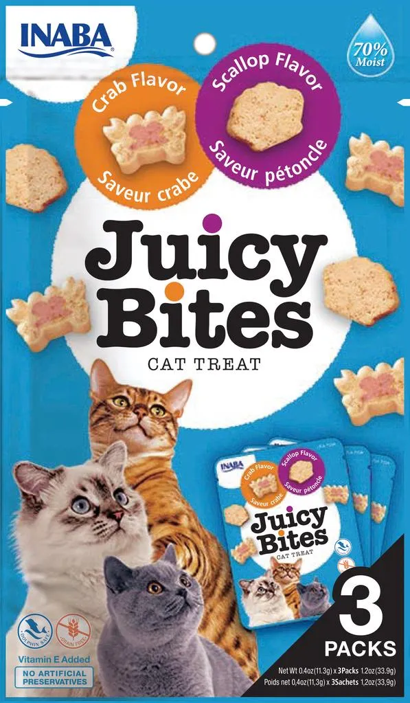 Inaba Juicy Bites Scallop & Crab Flavor 33.9g cat treats, natural cat treats