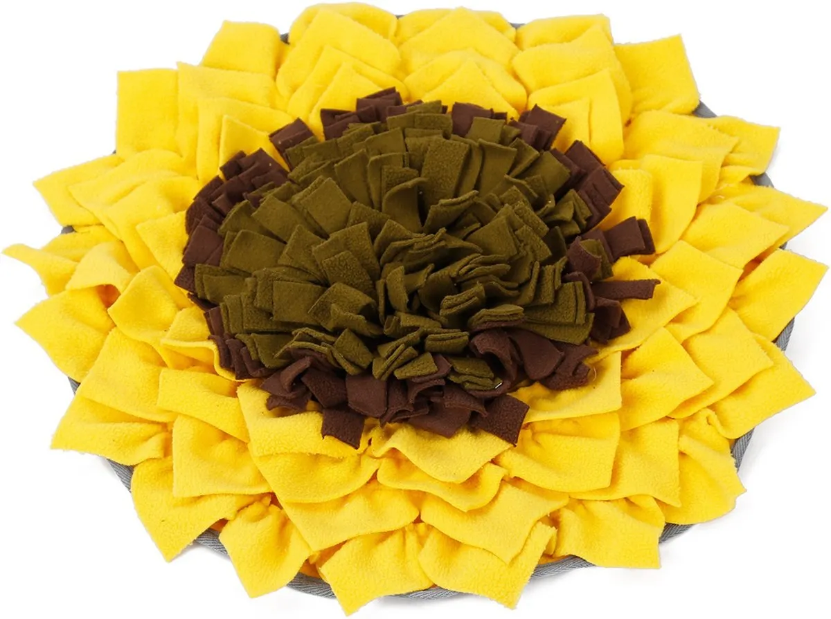 Injoya Sunflower Snuffle Mat for Dogs & Cats cat bowl, elevated cat feeder