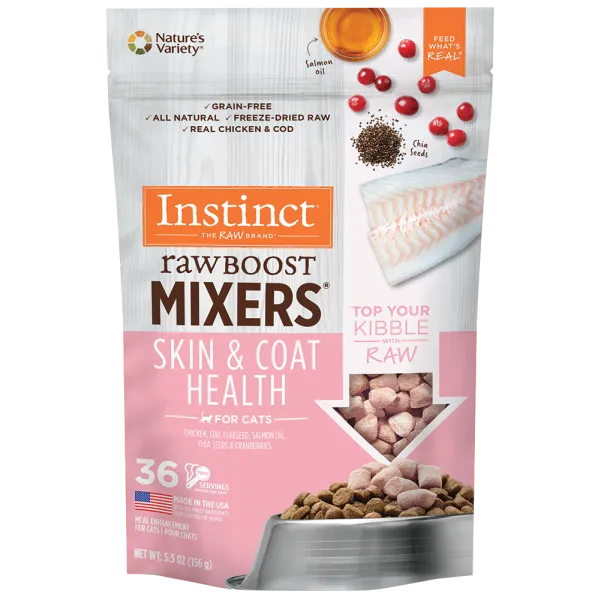Instinct Cat RawBoost Mixer Skin & Coat Health 5.5oz dry cat food, cat kibble