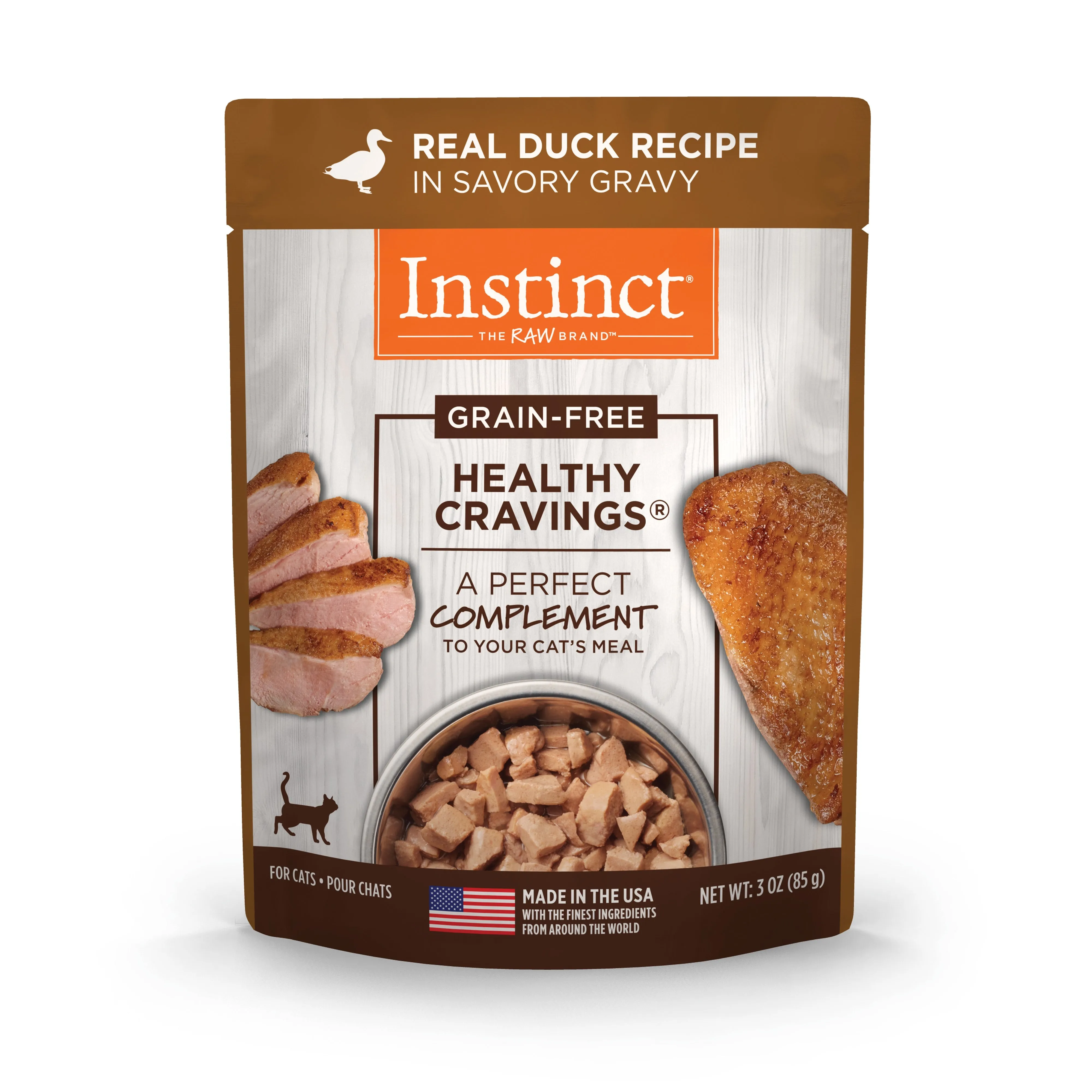 Instinct Healthy Cravings Duck Wet Cat Food Topper, 85 g. Pouch adult cat food, best cat food for adults