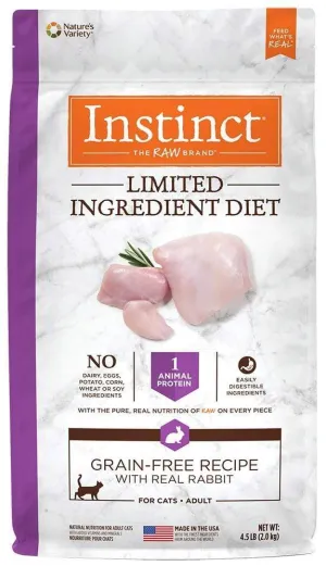 Instinct Limited Ingredient Diet Adult Grain Free Recipe with Real Rabbit Natural Freeze-Dried Raw Coated in Kibble Dry Cat Food freeze dried cat food, raw cat food