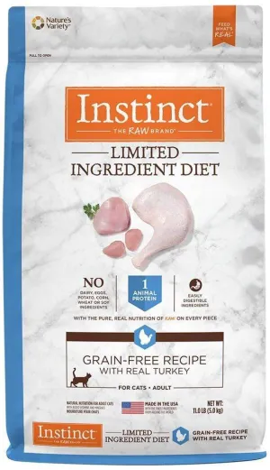 Instinct Limited Ingredient Diet Adult Grain Free Recipe with Real Turkey Natural Freeze-Dried Raw Coated in Kibble Dry Cat Food grain free cat food, no grain dry cat food