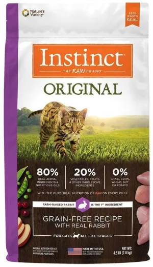 Instinct Original Grain Free Recipe with Real Rabbit Natural Kibble Coated with Freeze-Dried Raw Dry Cat Food indoor dry cat food, healthy cat kibble