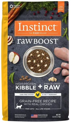 Instinct Raw Boost Grain Free Recipe with Real Chicken Natural Freeze-Dried Raw   Kibble Dry Cat Food freeze dried cat food, raw cat food