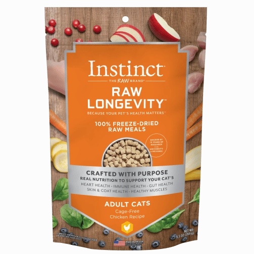Instinct Raw Longevity Chicken Recipe 100% Freeze Dried Cat Food, 9.5oz