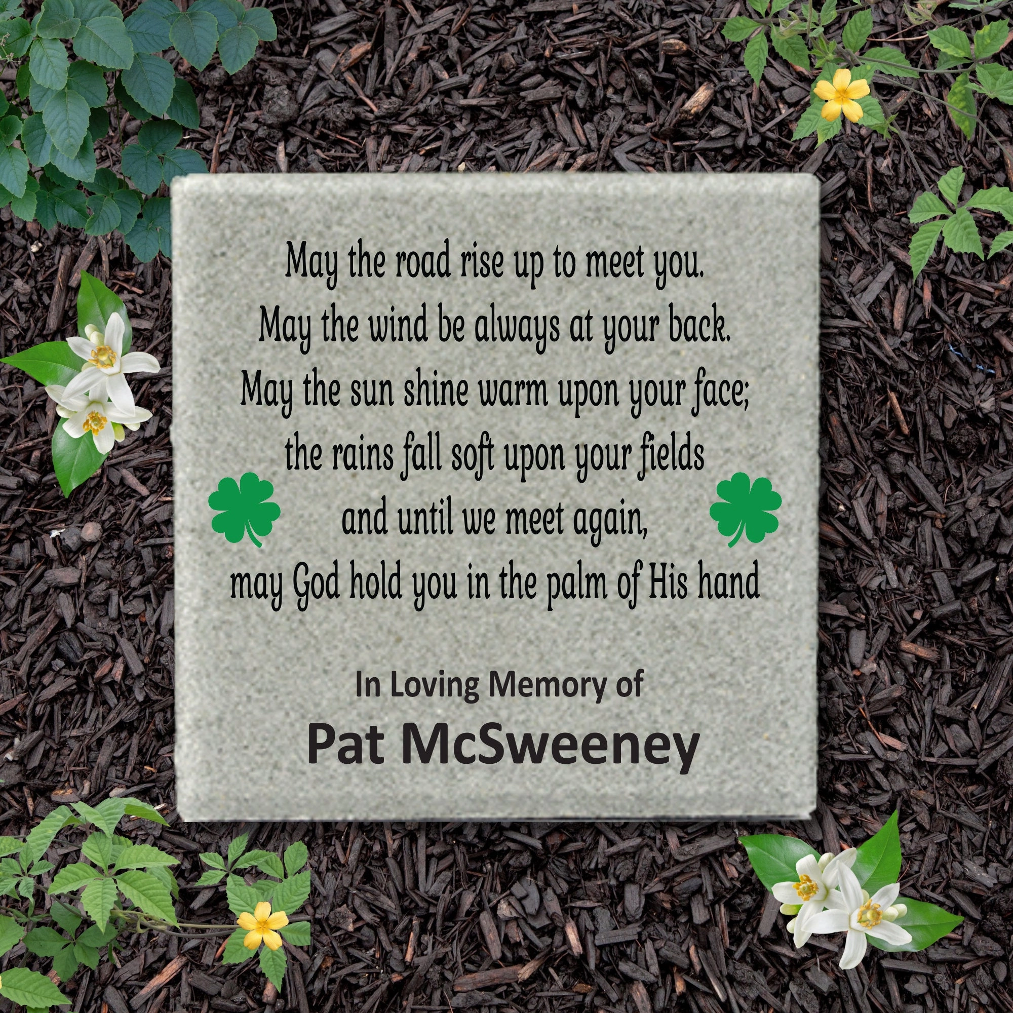 Irish Prayer Memorial Gift - Custom 12x12 Memorial Stone show poultry,grooming poultry