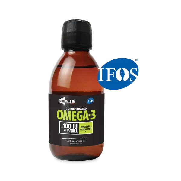 Iron Will Raw Concentrated Omega-3 with Vitamin E - 250ml cat vitamins, cat immune support