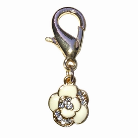 Ivory Flower Dog Collar Charm dog collar charm,pet tag