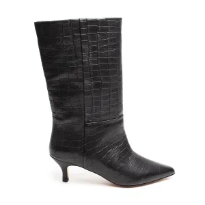 Ivy Lee Lopez Black Faux Crocco Shoes_Ivy-Lee