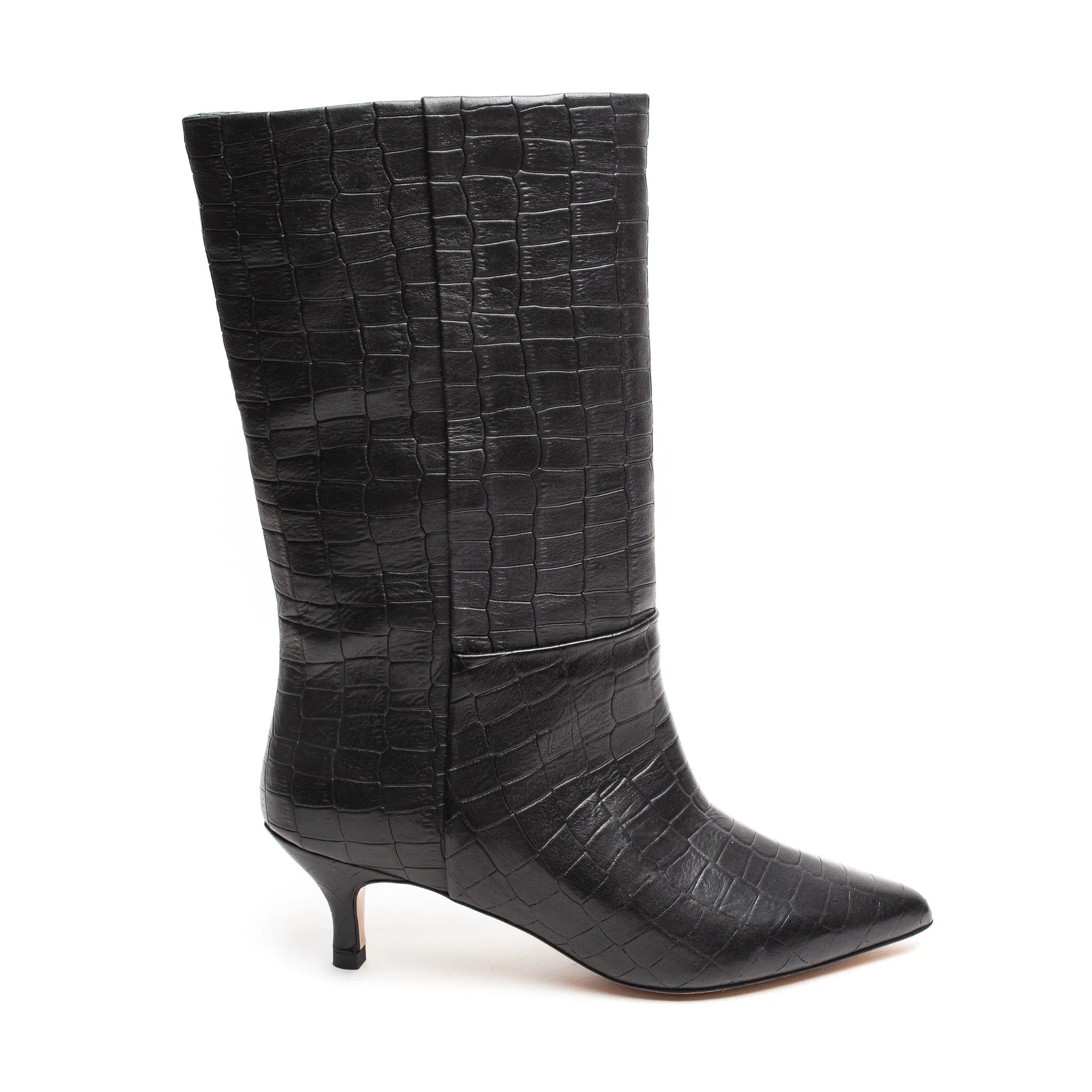Ivy Lee Lopez Black Faux Crocco Shoes_Ivy-Lee
