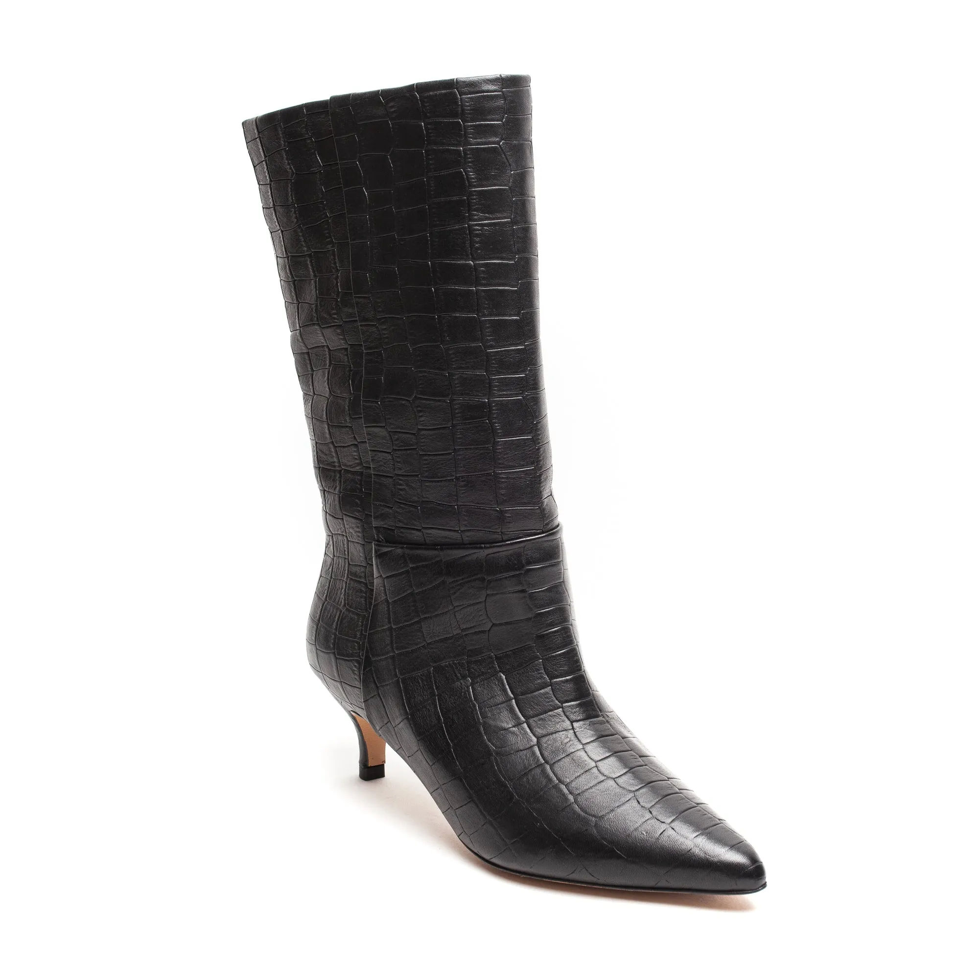 Ivy Lee Lopez Black Faux Crocco Shoes_Ivy-Lee