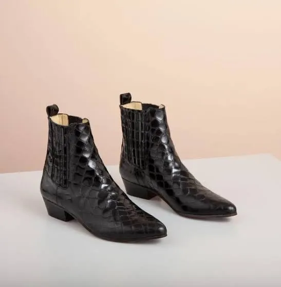 Ivy Lee Stella Faux Croco Black - LAST PAIR size 36 Shoes_Ivy-Lee
