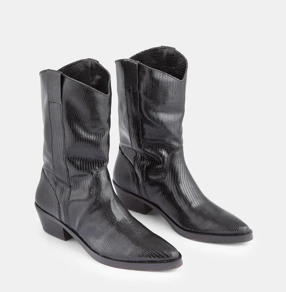Ivylee Tracy Black Lizard Shoes_Ivy-Lee
