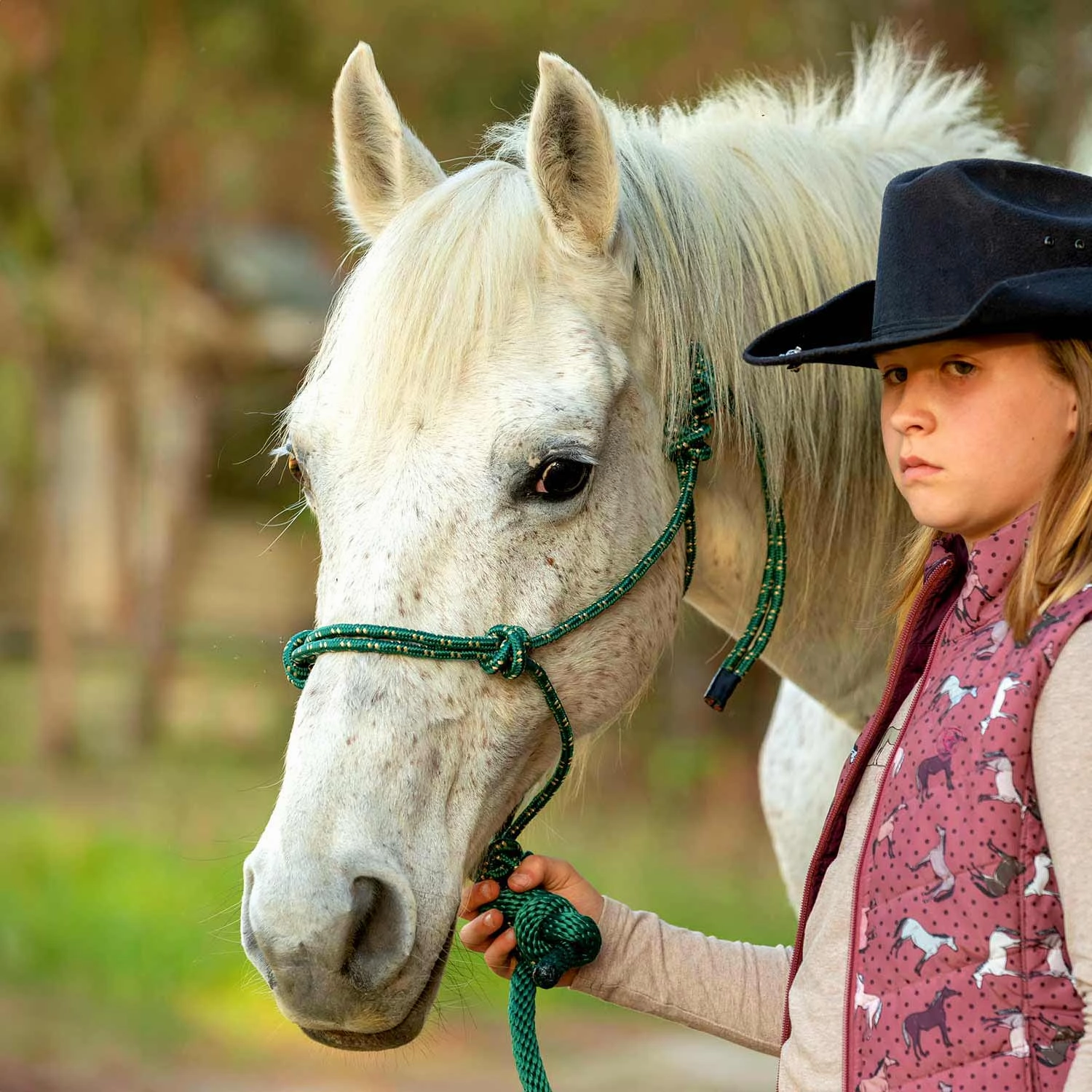 Jeffers Poly Braided Rope Horse Halter with Lead