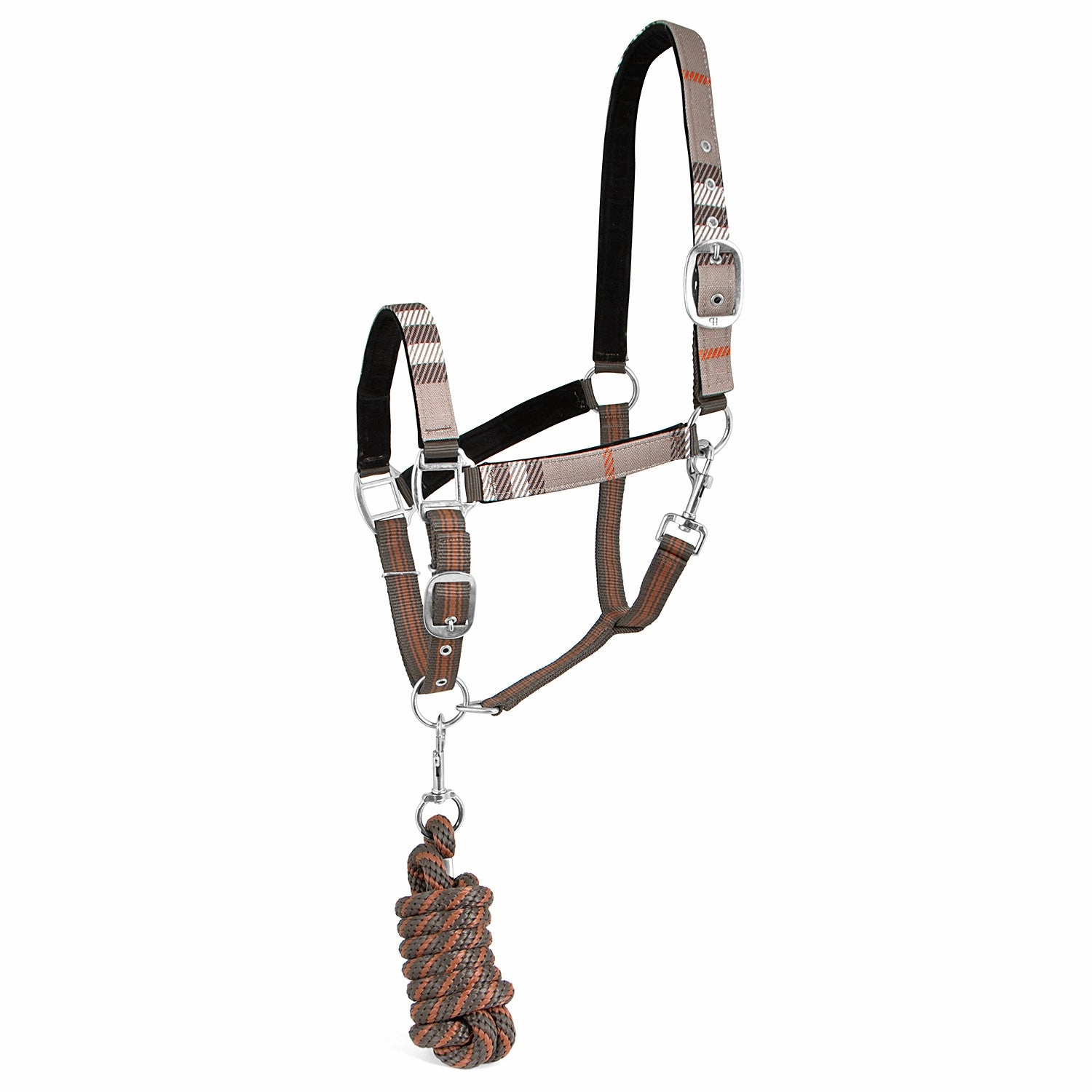 Jeffers Poplar Head Nylon Horse Halter & Lead Matching Set, Full Size