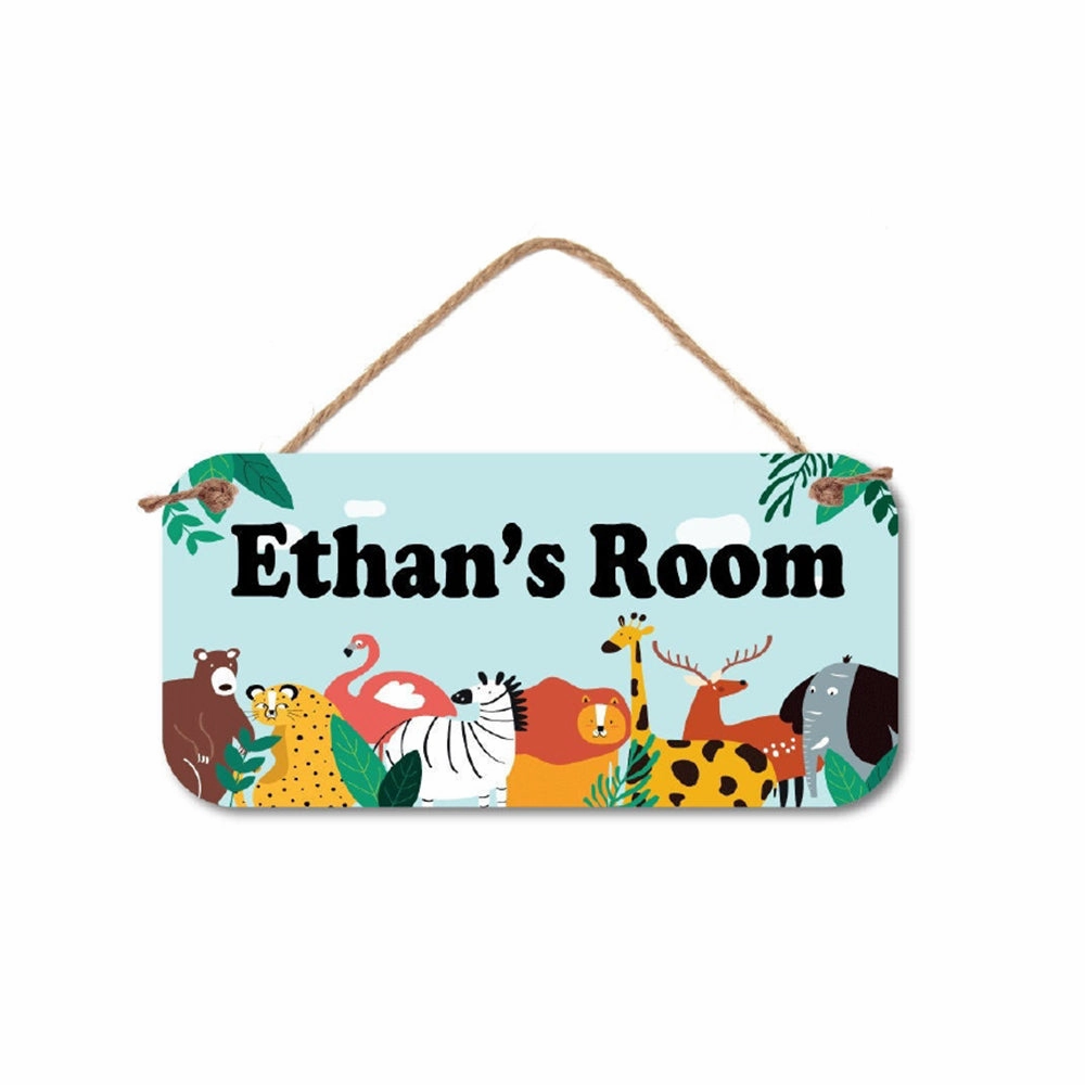 Jungle Animal Theme Personalized Room Sign - Door Sign- Name Sign show poultry,grooming poultry