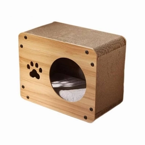 JYJ Cat Scratcher Nest Walnut - Paw Print cat collar set,pet leash set