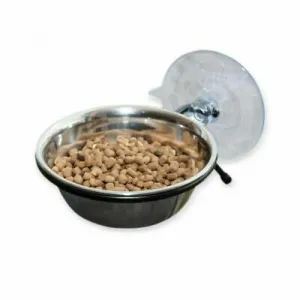 K&H Pet Products Ez Mount Up & Away Kitty Diner - Stainless/Black cat bowl, elevated cat feeder