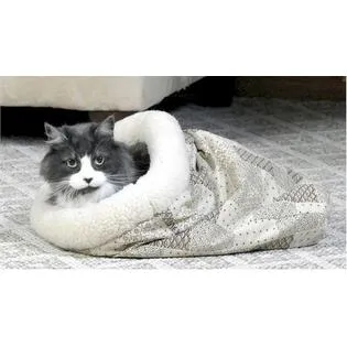 K&H Pet Products Kitty Crinkle Sack - Tan Patchwork cat bed, cat blanket