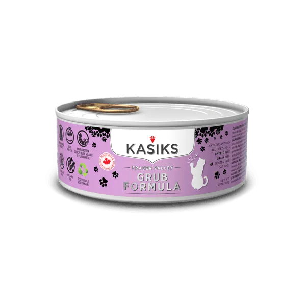 KASIKS Cat Grub Formula 5.5oz adult cat food, best cat food for adults