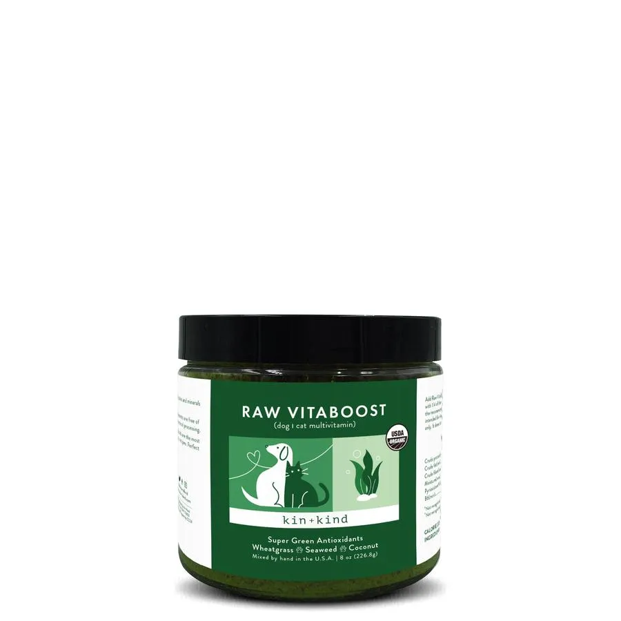 Kin   Kind Raw Vitaboost cat vitamins, cat immune support