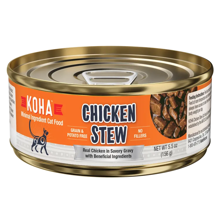 KOHA Grain & Potato Free Chicken Stew Canned Cat Food healthy cat food, premium dry cat food