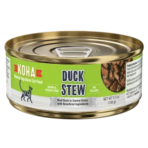 KOHA Grain & Potato Free Duck Stew Canned Cat Food grain free cat food, no grain dry cat food