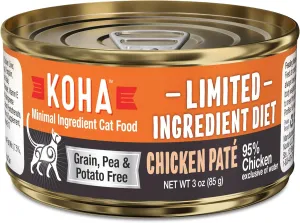 KOHA Grain & Potato Free Limited Ingredient Diet Chicken Pate Single Canned Cat Food grain free cat food, no grain dry cat food