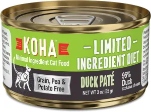 KOHA Grain & Potato Free Limited Ingredient Diet Duck Pate Canned Cat Food wet cat food, canned cat food