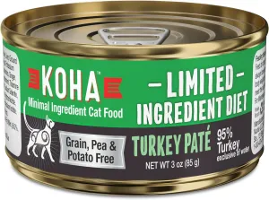 KOHA Grain & Potato Free Limited Ingredient Diet Turkey Pate Canned Cat Food wet cat food, canned cat food