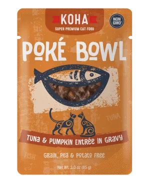 Koha Pok Bowl Tuna & Pumpkin Entre in Gravy Wet Cat Food Pouch healthy cat food, premium dry cat food