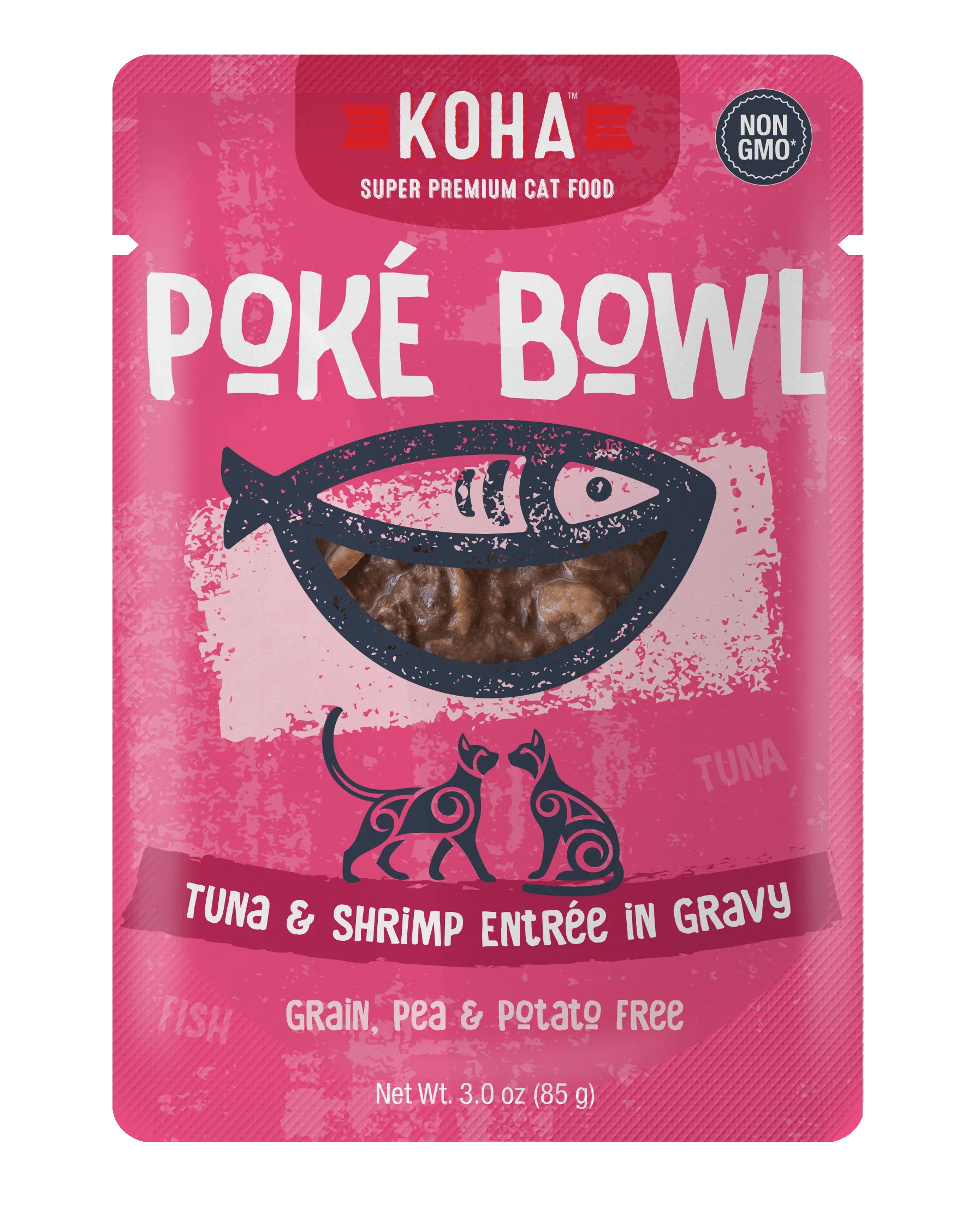 Koha Pok Bowl Tuna & Shrimp Entre in Gravy Wet Cat Food Pouch wet cat food, canned cat food