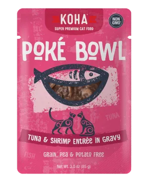 Koha Pok Bowl Tuna & Shrimp Entre in Gravy Wet Cat Food Pouch wet cat food, canned cat food