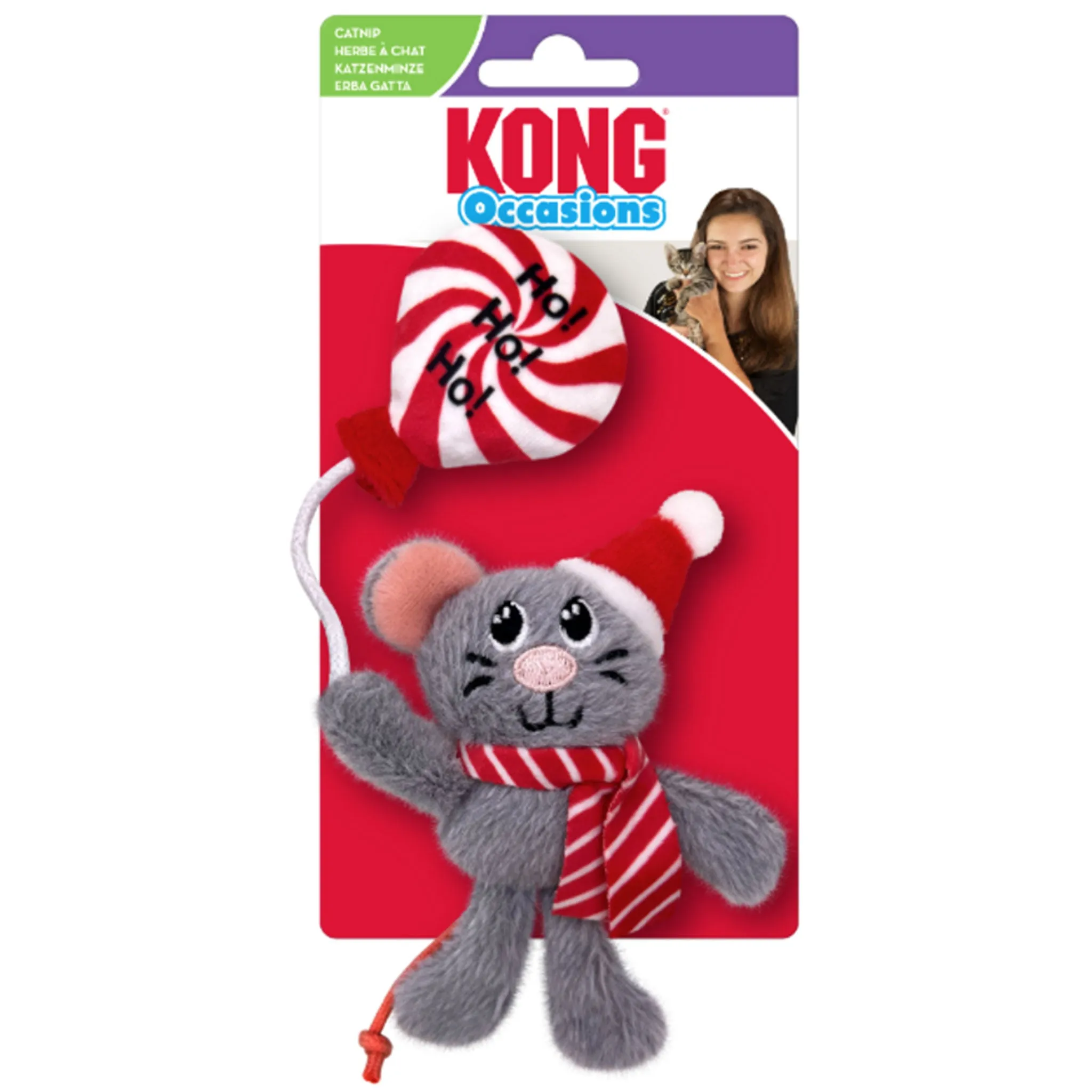 Kong Holiday Occasions Mouse Grey Cat Toys cat toys, cat supplies