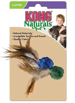 Kong Naturals Crinkle Ball W/Feathers for Cats catnip toys, feather wand toy