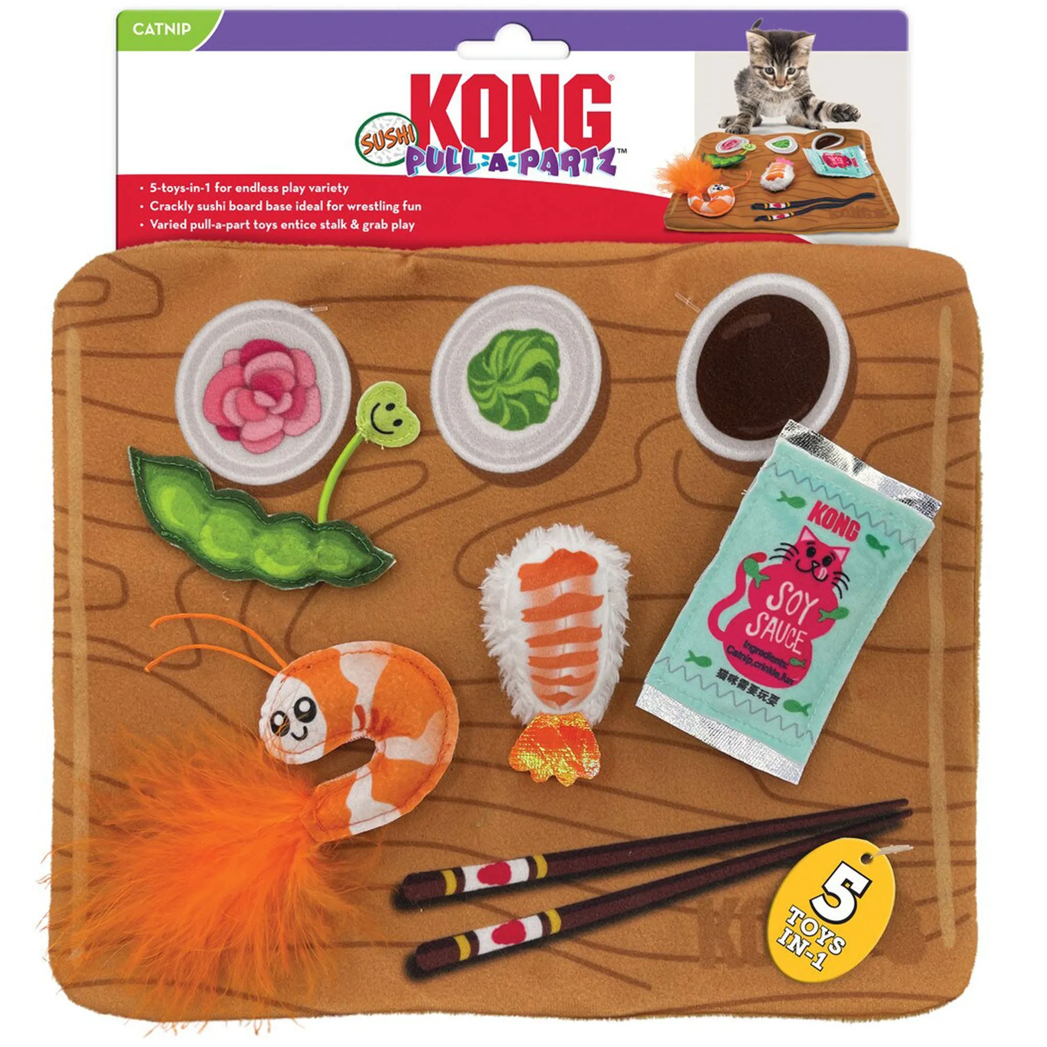 Kong Pull-a-partz Sushi Multi Cat Toys