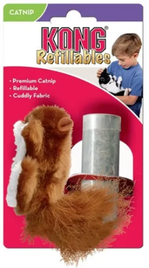 KONG Refillable Catnip Squirrel catnip toys, feather wand toy