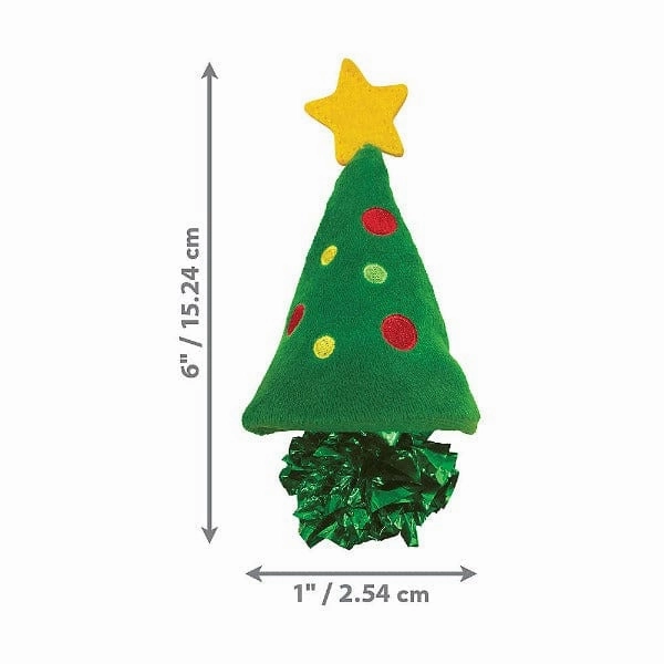 KONG Holiday Crackles Christmas Tree Cat Toy
