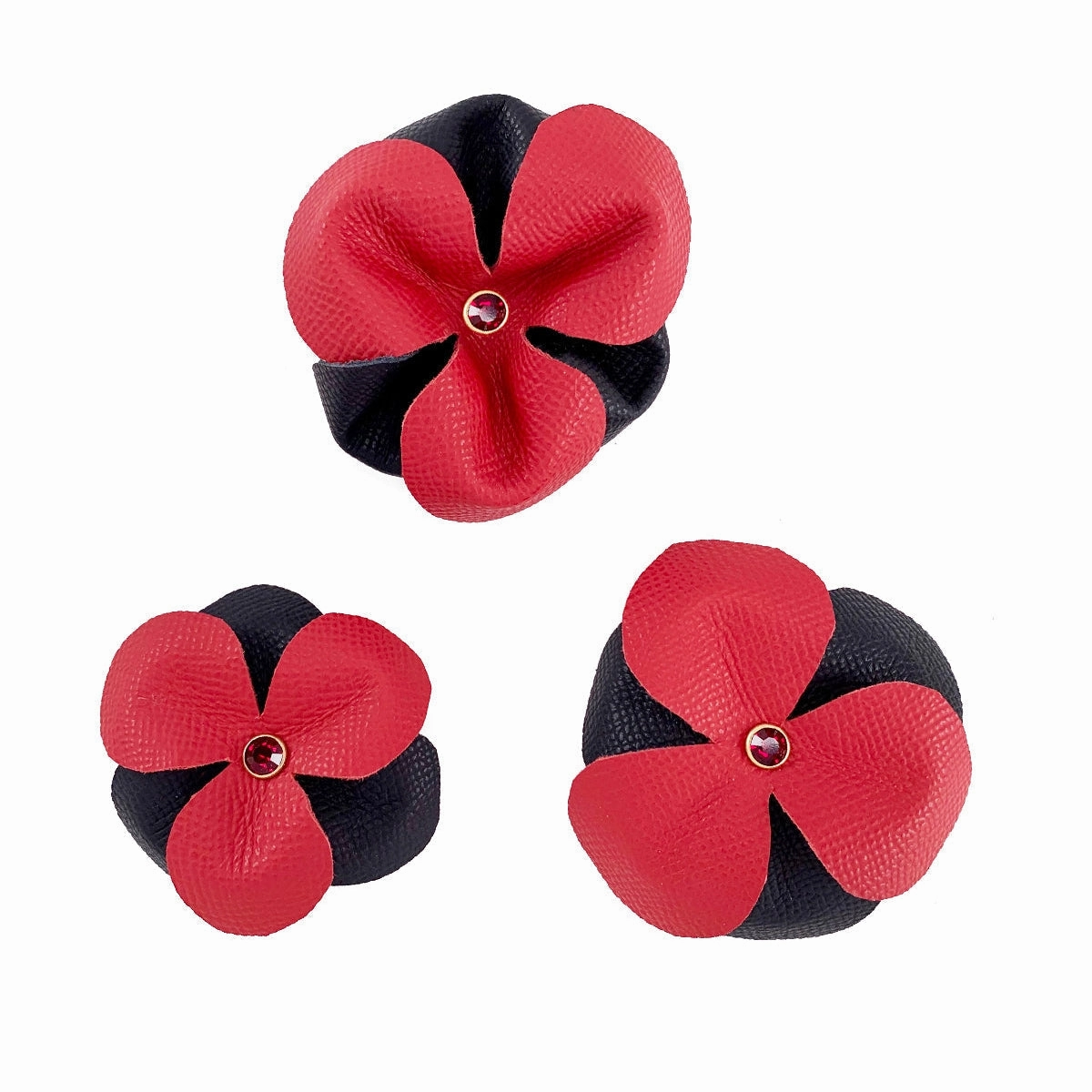 Lambert Classic Combo Rhinestone Leather Dog Flowerette Slider dog collar accessory,collar decor