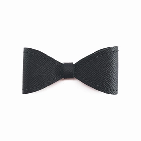 Lambert Leather Onyx Alex Dog Bow Tie Slider dog collar accessory,collar decor