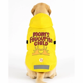 Lana Paws Mom's Favorite Child Printed Raincoat for Dogs (Yellow)