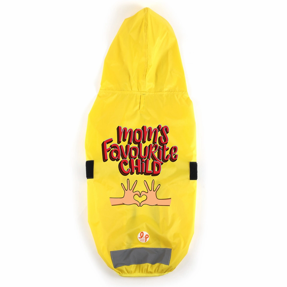 Lana Paws Mom's Favorite Child Printed Raincoat for Dogs (Yellow)