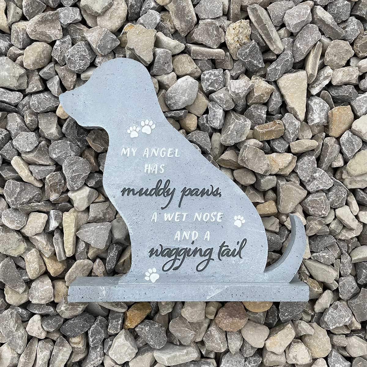 Large 20cm Dog Shaped Memorial Stone