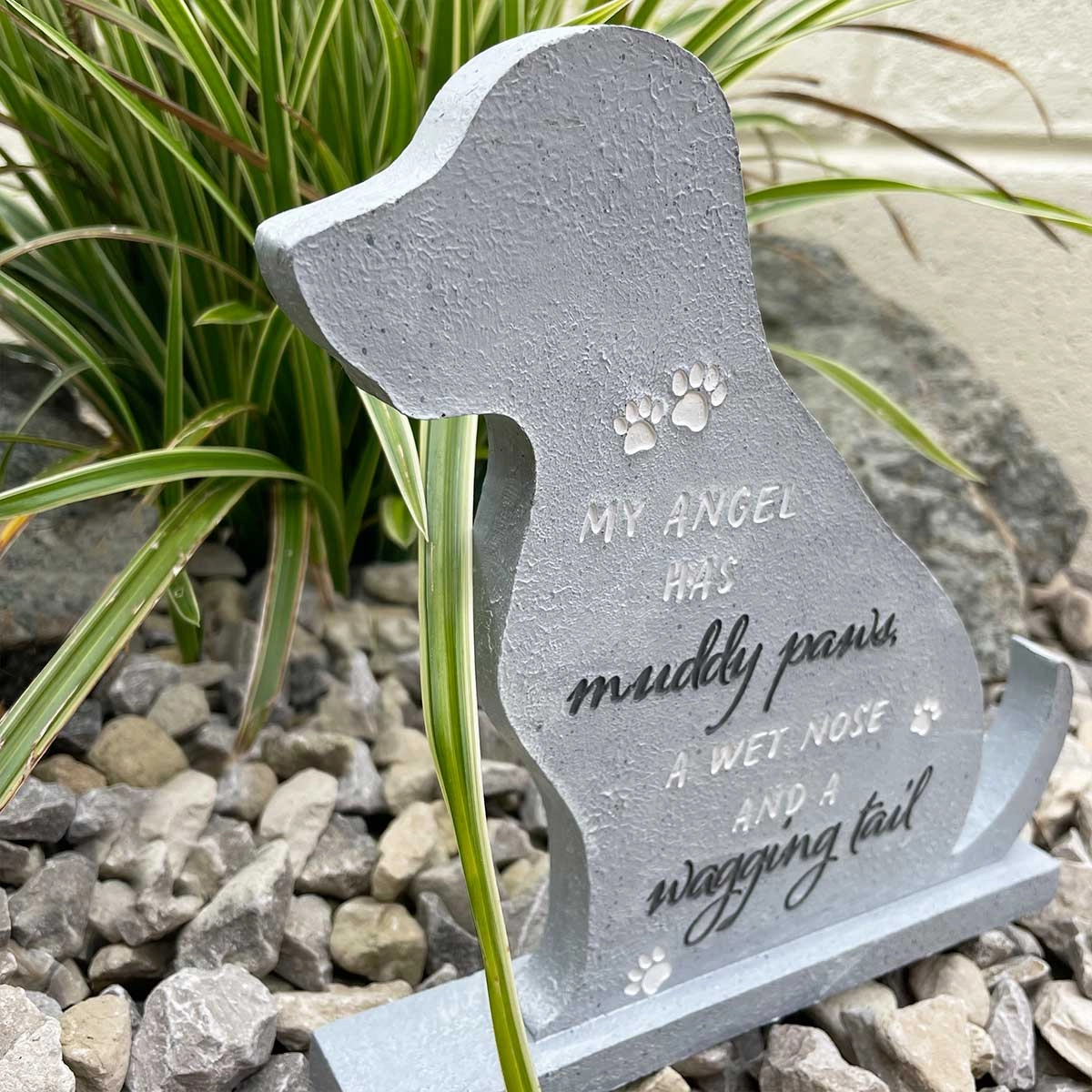 Large 20cm Dog Shaped Memorial Stone